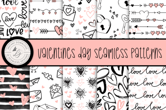 Download Black and Pink Valentines Day Patterns - Pattern Collection
