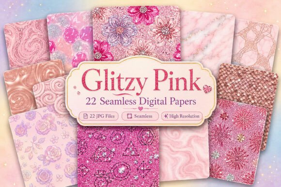 Download Glitzy Pink Digital Patterns - Pattern Collection