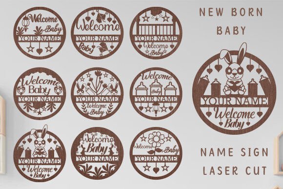 Download New Born Baby Name Sign Laser Cut Svg - Premium Resources